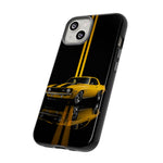 Yellow Camaro Z28 Phone Case, Classic Muscle Car Studio Stripe Cover