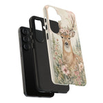 Deer Floral Antler Crown Art Tough Phone Case