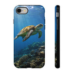 Sea Turtle Reef Phone Case, Coral Ocean Dappled Sunlight Tough Cover