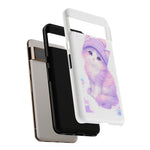 Pastel Cat Beanie Phone Case, Glitch Color Block Cover, Gift