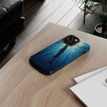 Barracuda Silhouette Phone Case, Sunlit Marine Art Tough Cover