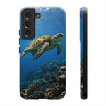 Sea Turtle Reef Phone Case, Coral Ocean Dappled Sunlight Tough Cover