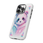 Pastel Panda Phone Case, Glitch Color Block Cover