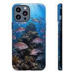 Snapper Reef Phone Case, Sunlit School Ocean Fishing Tough Cover