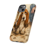 Guilty Basset Hound Phone Case, Muddy Watercolor Art Cover