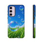 Bubbles Over Grass phone case | Tough Cover