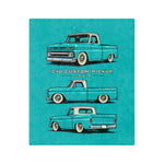 1964 C10 Custom Pickup Blanket | Vintage Teal Truck Microfiber Throw