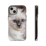Ragdoll Kitten Phone Case, Blue Eyes Macro Portrait Cover, Gift