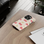 Pink Cherry Pattern Phone Case | Cute Retro Fruit Design