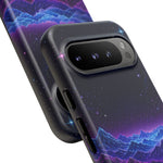 Retro Neon Mountains Phone Case | Vaporwave Galaxy Landscape