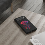 Glitch Rose Neon Phone Case Vaporwave Tough Cover