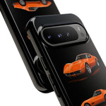 C3 Corvette Art Phone Case Orange, Three-View Vector Cover, Gift