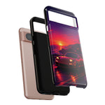 FD RX-7 Retro Sunset Sports Car Tough Case | Neon Vaporwave Beach Drive
