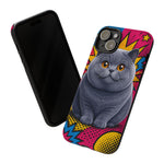 British Shorthair Round Pop Art Tough Phone Case