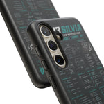 Teal S13 Silvia Phone Case, JDM Drift Infographic Spec Cover