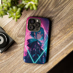 Anime Girl Phone Case Teal, Neon Kanji Calm Gradient Tough Cover