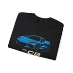 2021 C8 Stingray Rapid Blue Mid Engine Chevy Supercar Crewneck Sweatshirt