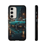 Vintage Teal 1957 Bel Air Classic Car Tough Case | Retro Rainy City Phone Cover