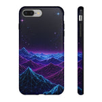 Retro Neon Mountains Phone Case | Vaporwave Galaxy Landscape