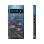 Snapper Reef Phone Case, Sunlit School Ocean Fishing Tough Cover