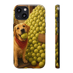 Golden Retriever with Tennis Ball phone case | Cute Dog Art, Tennis Ball Pile