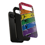 Rainbow Grunge Ripped Stripes phone case | Tough Cases
