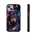 Cosmic Wolf Phone Case, Galaxy Nebula Portrait Tough Cover, Gift