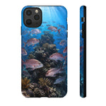 Snapper Reef Phone Case, Sunlit School Ocean Fishing Tough Cover