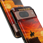 Western Sunset Cowboy Phone Case | Rugged Protective Cover