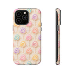 Pastel Swirl Lollipops Tough Case | Candy Pattern Phone Cover