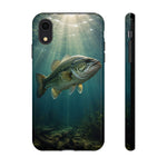 Largemouth Bass Phone Case, Sunlit Underwater Tough Cover, Gift