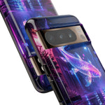 Neon Koi Reflection Vaporwave phone case | Tough Cover