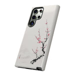 Plum Blossom Ink Wash Phone Case Minimalist Zen Tough Case