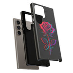 Glitch Rose Neon Phone Case Vaporwave Tough Cover