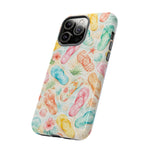 Watercolor Flip Flops pattern Tough Case | Beach Shells Phone Cover