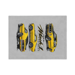 1969 Mach 1 Fastback Yellow Mustang Blanket | Velveteen Microfiber