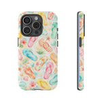 Watercolor Flip Flops pattern Tough Case | Beach Shells Phone Cover