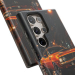 Orange Cuda Phone Case, Rainy City Night Muscle Car Tough Cover