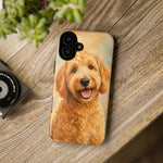 Goldendoodle Fluffy Curls Portrait Art Tough Phone Case