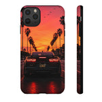 Black Camaro ZL1 Sunset Tough Phone Case - Palm Silhouette
