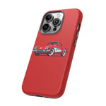 Red Classic Corvette C1 Illustration phone case | Retro Car Tough Case
