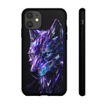 Holographic Wolf Phone Case, Fractured Prism Iridescent Cover