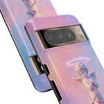 Praying Cherub Statue halo Vaporwave Aesthetic phone case