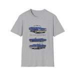 Blue 1963 Galaxie Convertible Illustration T-Shirt | Classic Car Art Tee