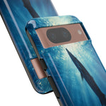 Barracuda Silhouette Phone Case, Sunlit Marine Art Tough Cover