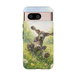 Playful Dog in Meadow Great Dane phone case | Puppy Art Tough Cover