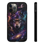 Cosmic Wolf Phone Case, Galaxy Nebula Portrait Tough Cover, Gift