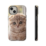 Scottish Fold Kitten Phone Case, Macro Close-Up Portrait Cover