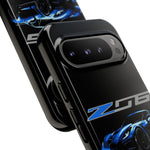 Blue C7 Z06 Sports Car Tough Phone Case Track Style Cover Gift