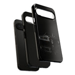 Black Classic C10 Truck Phone Case | Vintage Pickup Reflection, Minimal Auto Design